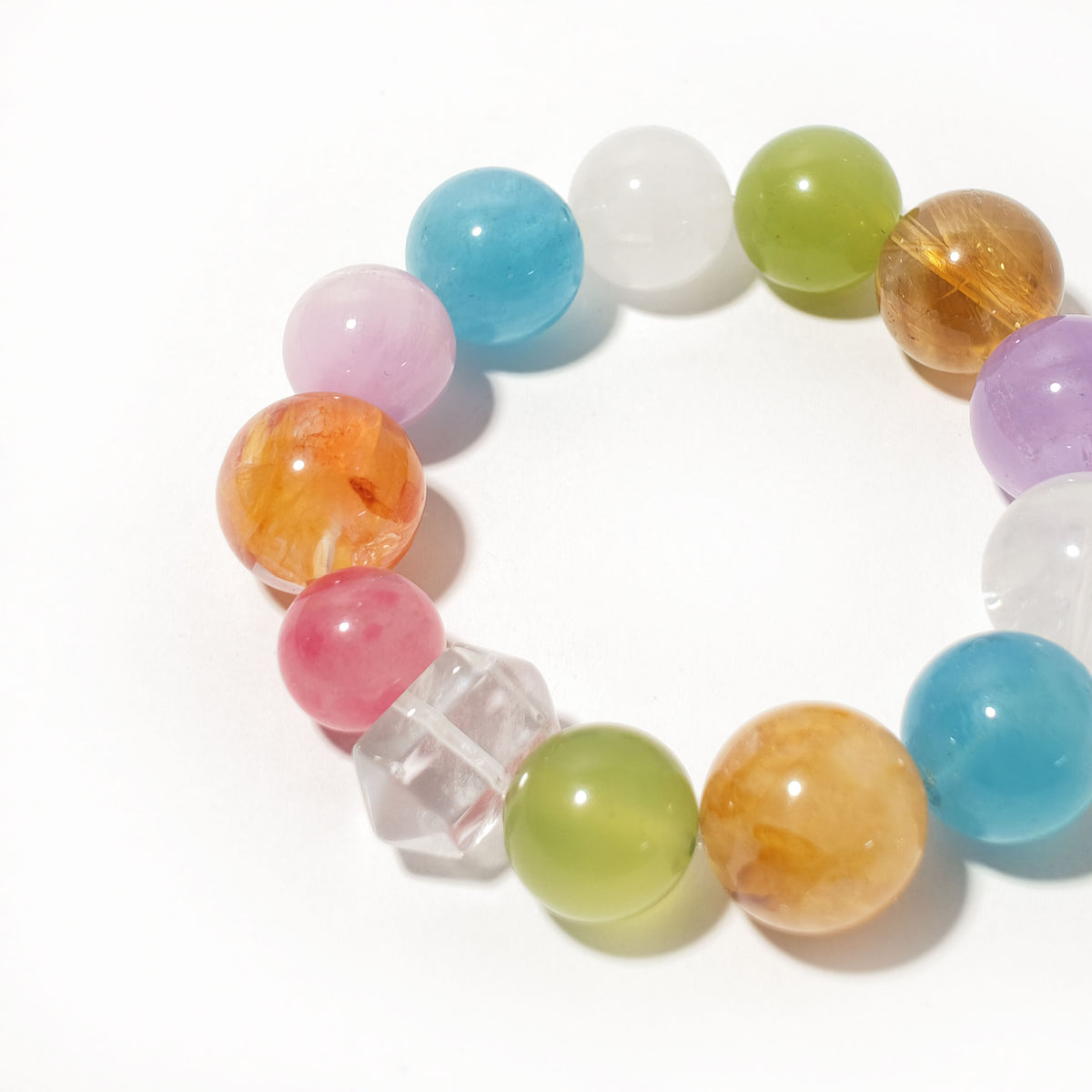 Natural Rainbow Multi-Gem Crystal Bracelet | Joy, Harmony & Colorful Energy | Inspired by Eastern Wisdom