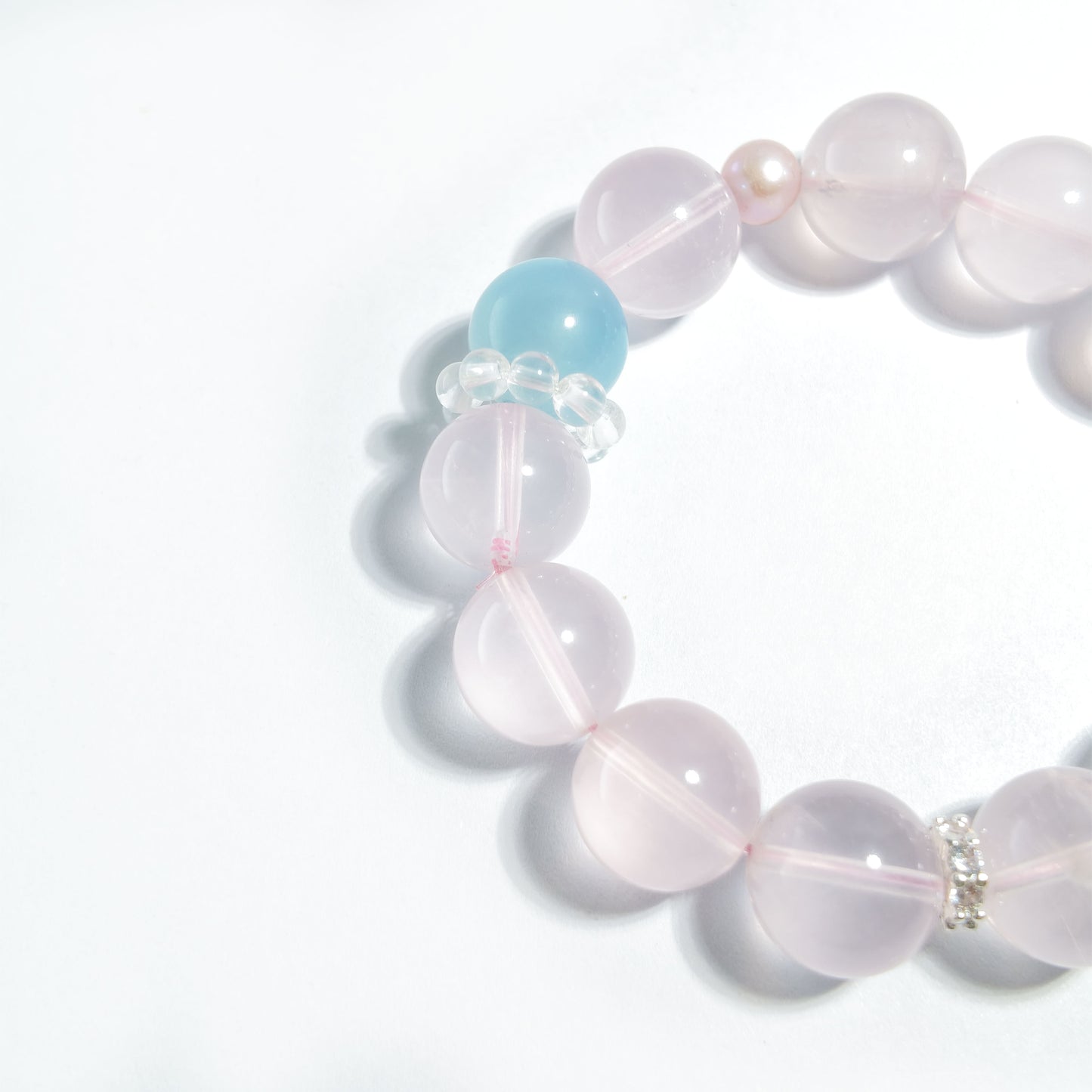 Natural Rose Quartz & Aquamarine Bracelet | Love, Calmness & Emotional Harmony | Inspired by Eastern Wisdom