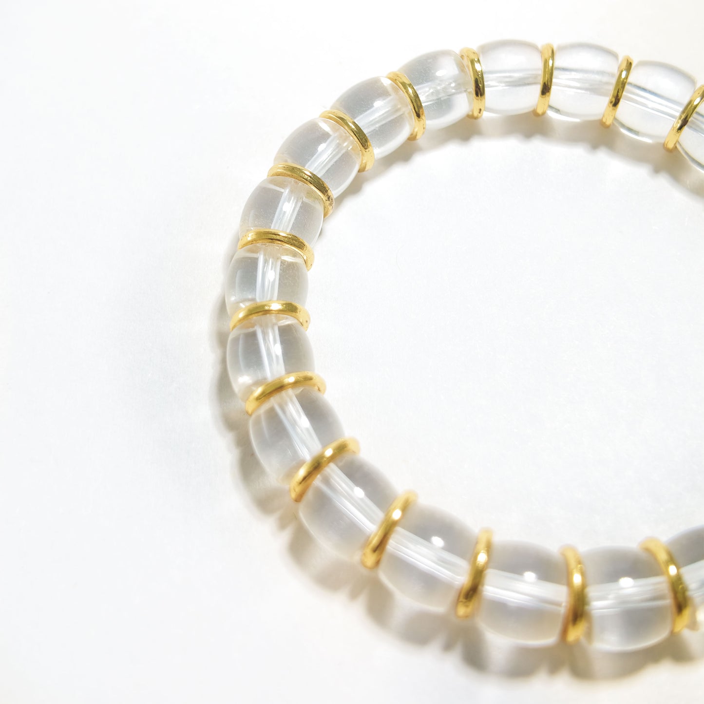 Natural Clear Quartz & Gold Accent Bracelet | Clarity, Balance & Abundance | Inspired by Eastern Wisdom