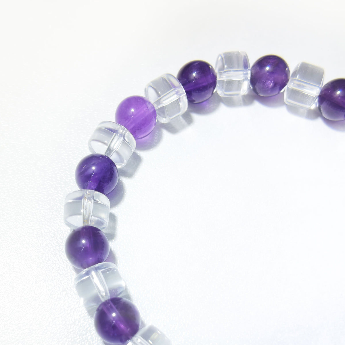 Natural Amethyst & Clear Quartz Crystal Bracelet – Clarity, Inner Peace & Balance Inspired by Eastern Wisdom