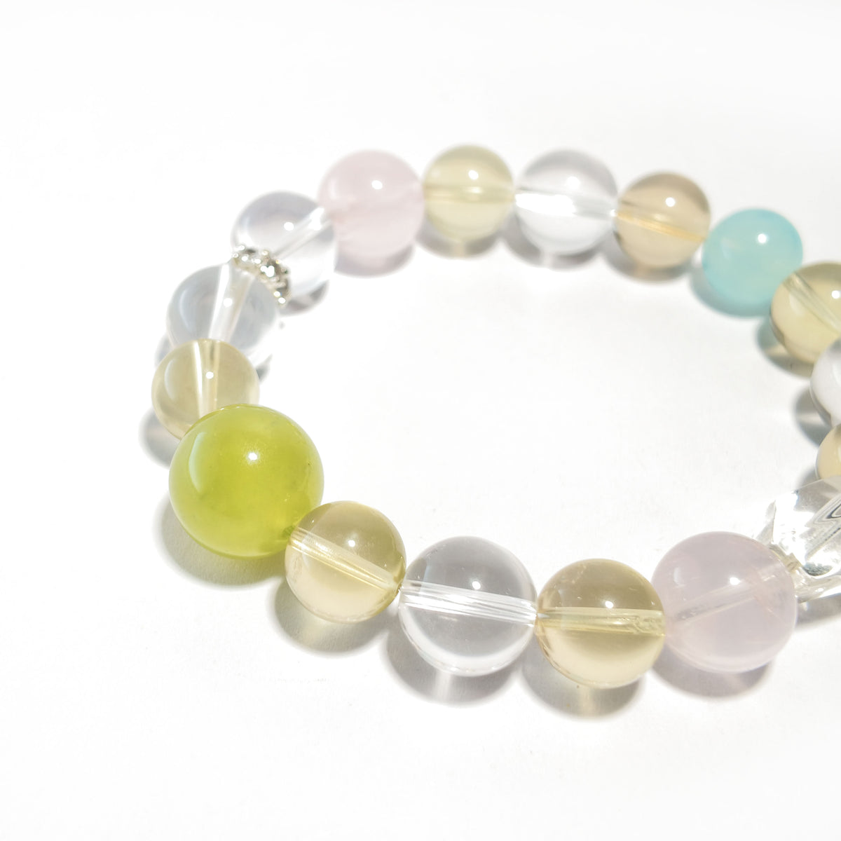 Natural Citrine, Rose Quartz, Clear Quartz, Aquamarine & Xiuyan Jade Bracelet | Love, Abundance & Harmony | Inspired by Eastern Wisdom