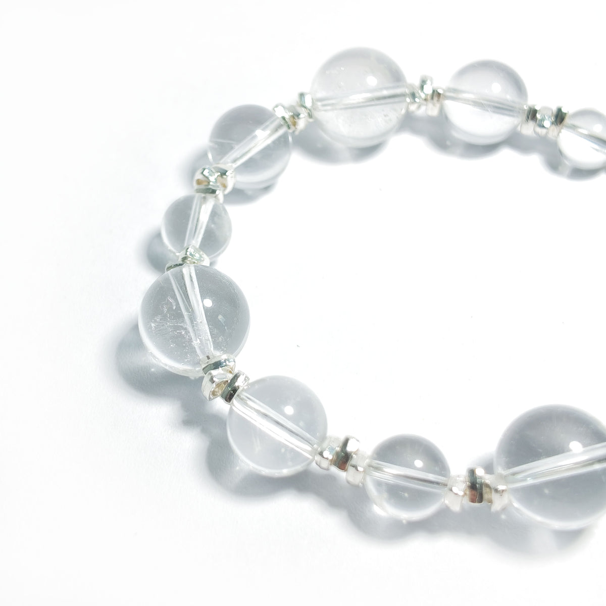 Natural Clear Quartz Bubble Bead Bracelet | Purity, Balance & Positive Energy | Inspired by Eastern Wisdom