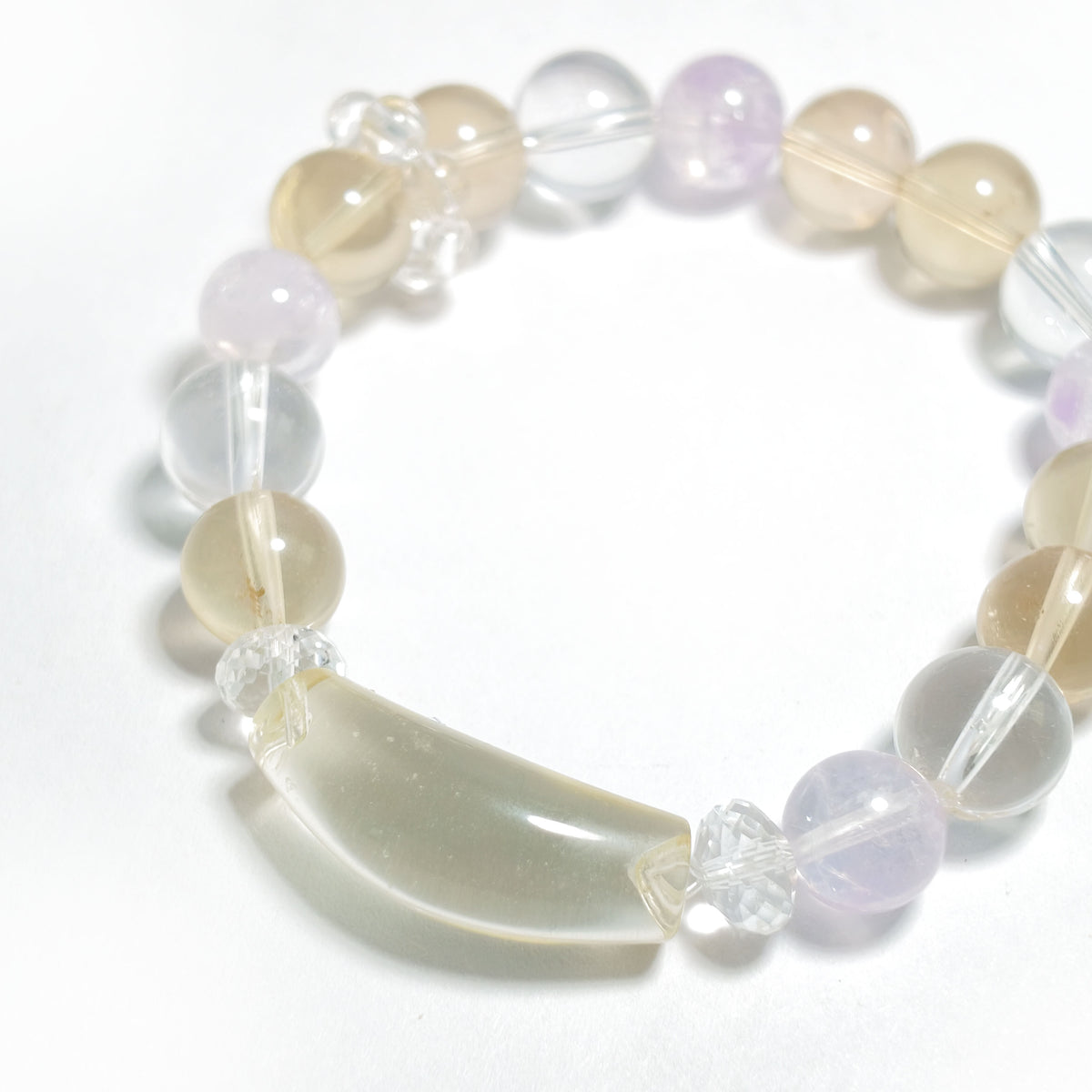 Natural Citrine, Amethyst & Clear Quartz Bracelet | Abundance, Wisdom & Clarity | Inspired by Eastern Wisdom