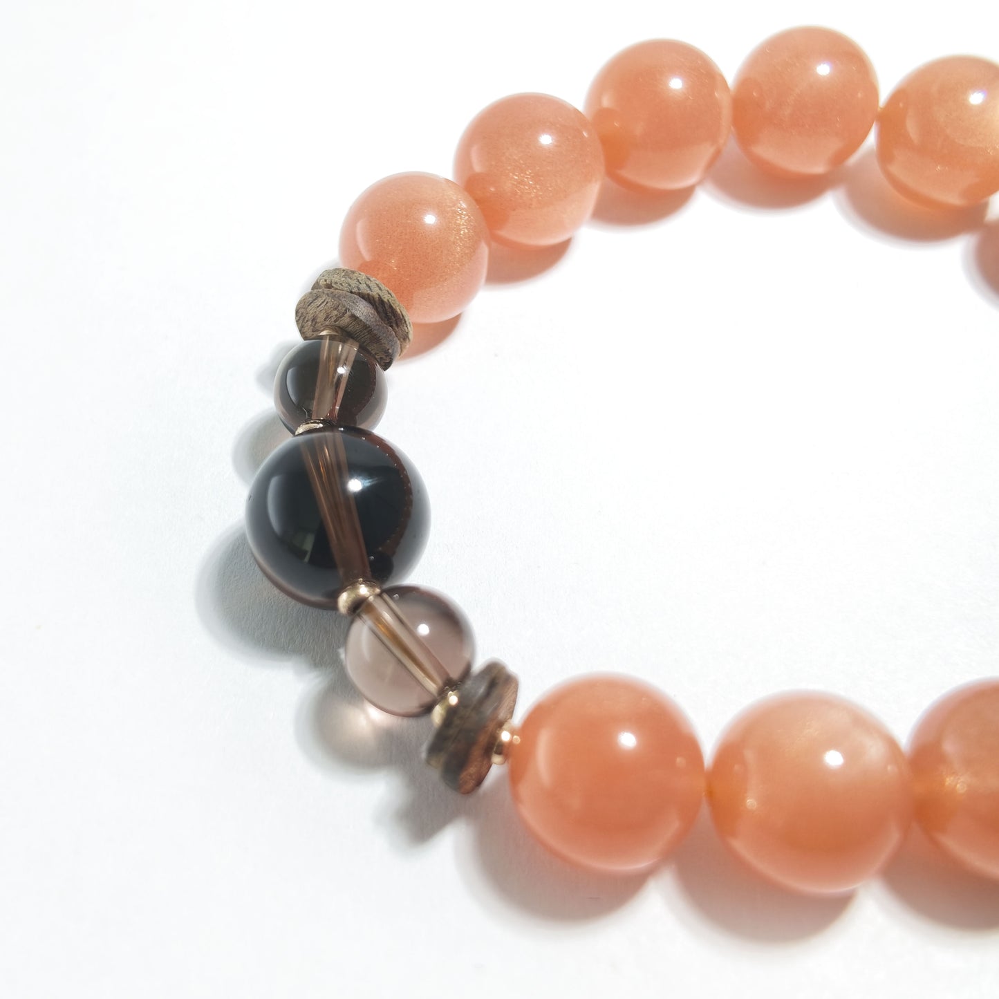 Natural Sunstone & Smoky Quartz Bracelet | Confidence, Protection & Positive Energy | Inspired by Eastern Wisdom